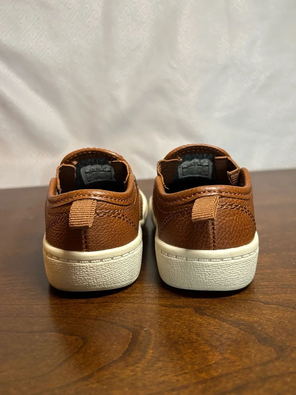 Carter's Brown Leather-Look Slip-On Sneakers for Kids